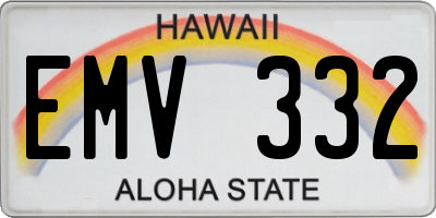 HI license plate EMV332