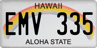 HI license plate EMV335