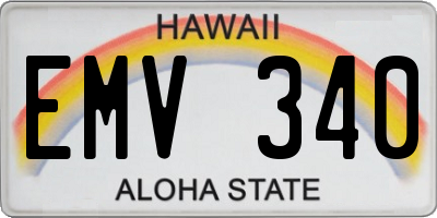 HI license plate EMV340