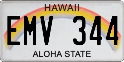 HI license plate EMV344
