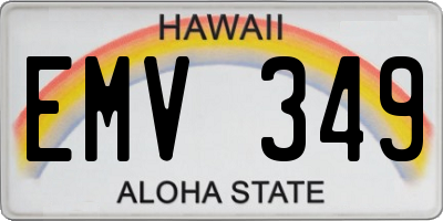 HI license plate EMV349