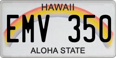 HI license plate EMV350