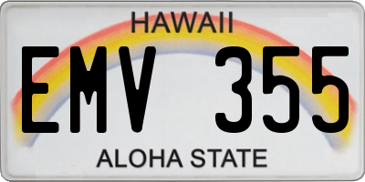 HI license plate EMV355