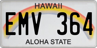 HI license plate EMV364