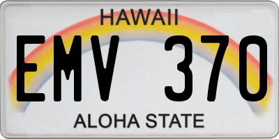 HI license plate EMV370