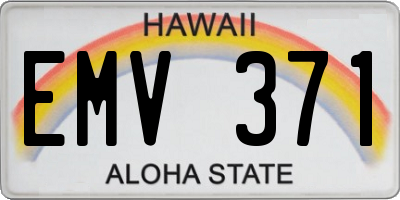 HI license plate EMV371