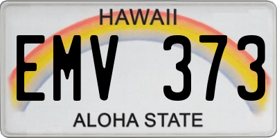 HI license plate EMV373