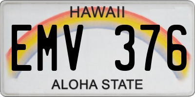 HI license plate EMV376