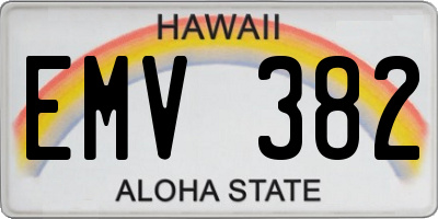 HI license plate EMV382