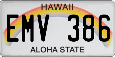 HI license plate EMV386