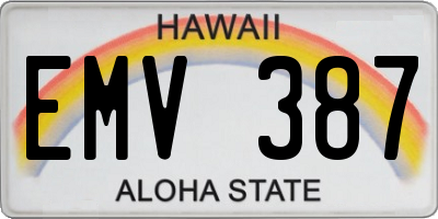 HI license plate EMV387