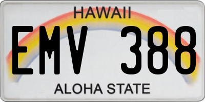 HI license plate EMV388