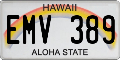 HI license plate EMV389
