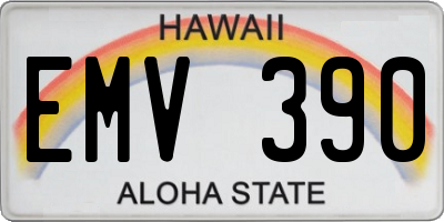 HI license plate EMV390