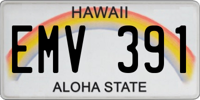 HI license plate EMV391