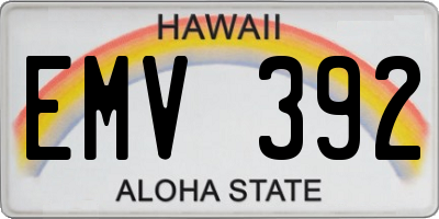 HI license plate EMV392