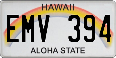 HI license plate EMV394