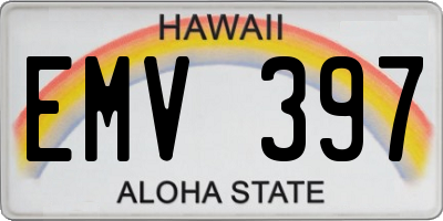 HI license plate EMV397