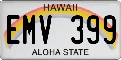 HI license plate EMV399