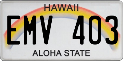 HI license plate EMV403