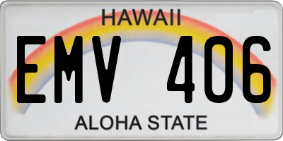 HI license plate EMV406