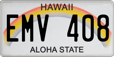 HI license plate EMV408