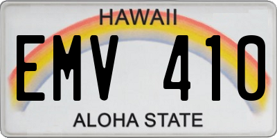 HI license plate EMV410