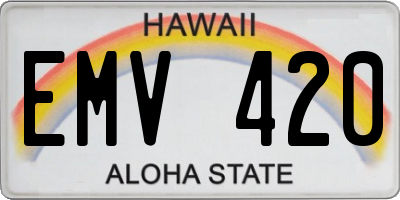HI license plate EMV420