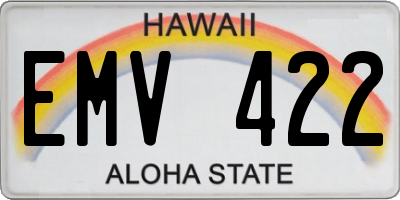 HI license plate EMV422