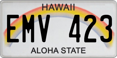 HI license plate EMV423