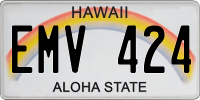 HI license plate EMV424