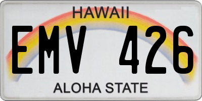 HI license plate EMV426