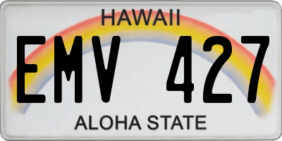 HI license plate EMV427