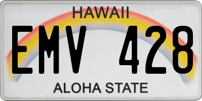 HI license plate EMV428