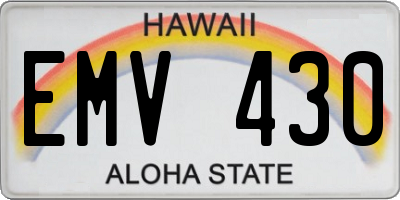 HI license plate EMV430