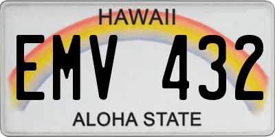 HI license plate EMV432