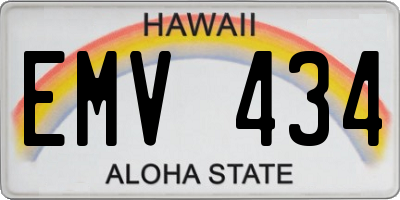 HI license plate EMV434