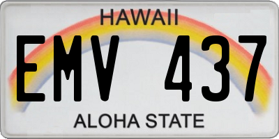 HI license plate EMV437