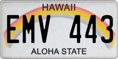 HI license plate EMV443