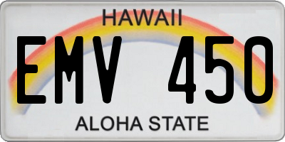 HI license plate EMV450
