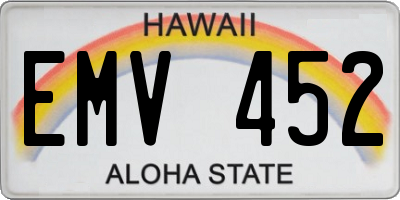 HI license plate EMV452
