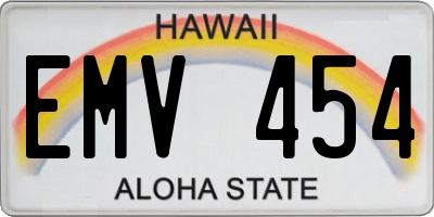 HI license plate EMV454