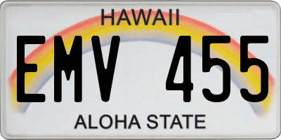 HI license plate EMV455