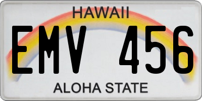 HI license plate EMV456