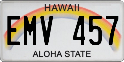 HI license plate EMV457