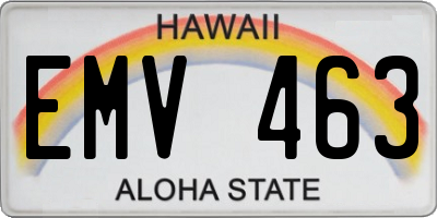 HI license plate EMV463
