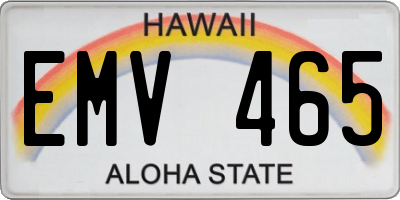 HI license plate EMV465