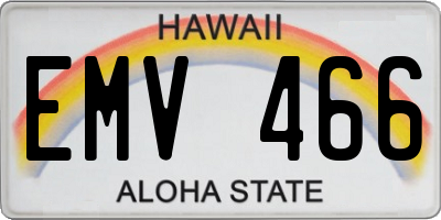 HI license plate EMV466