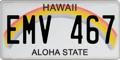 HI license plate EMV467