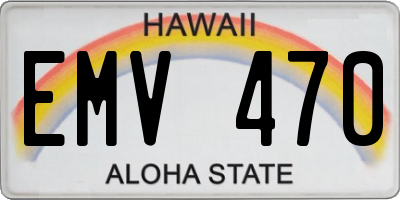 HI license plate EMV470